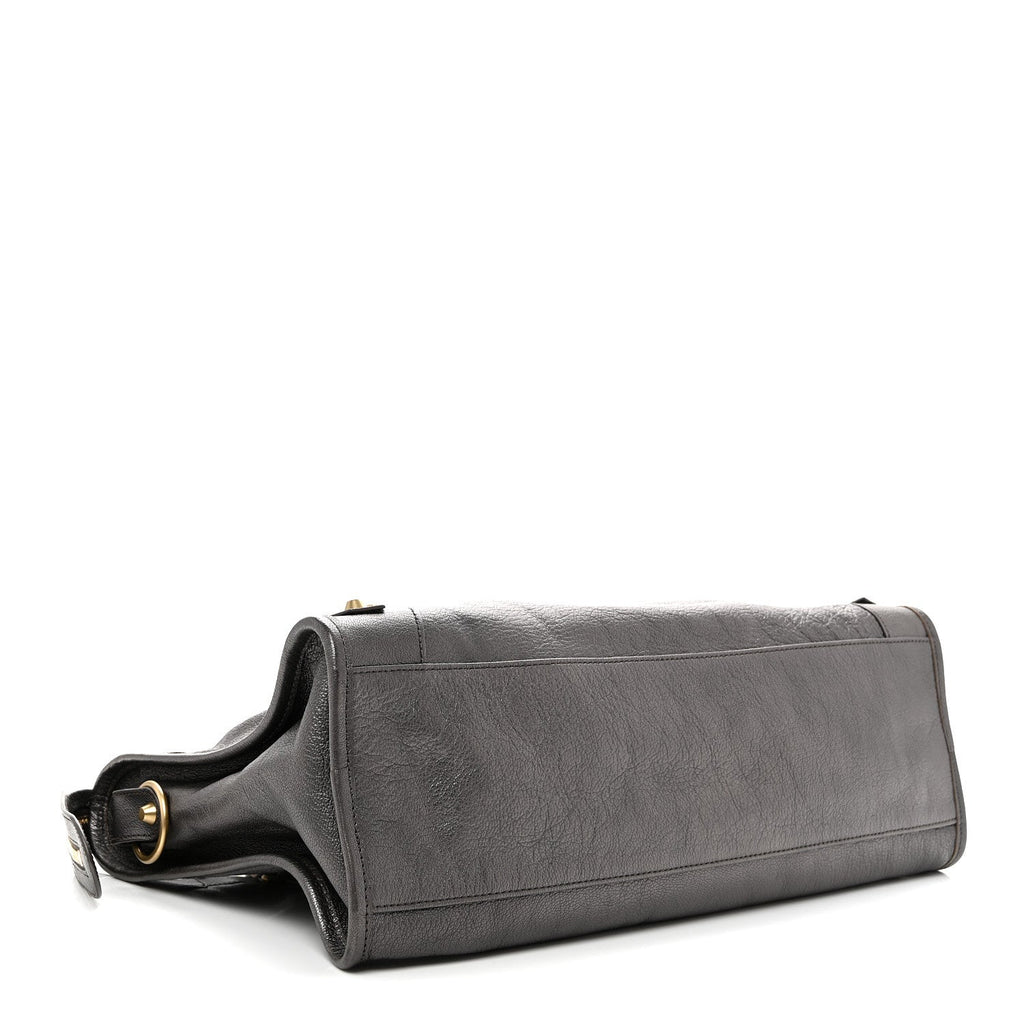 Pearlescent Goatskin Classic Gold Hardware City Bronze