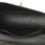 Natural Smooth Calfskin Nano Rodeo Top Handle Handbag Black