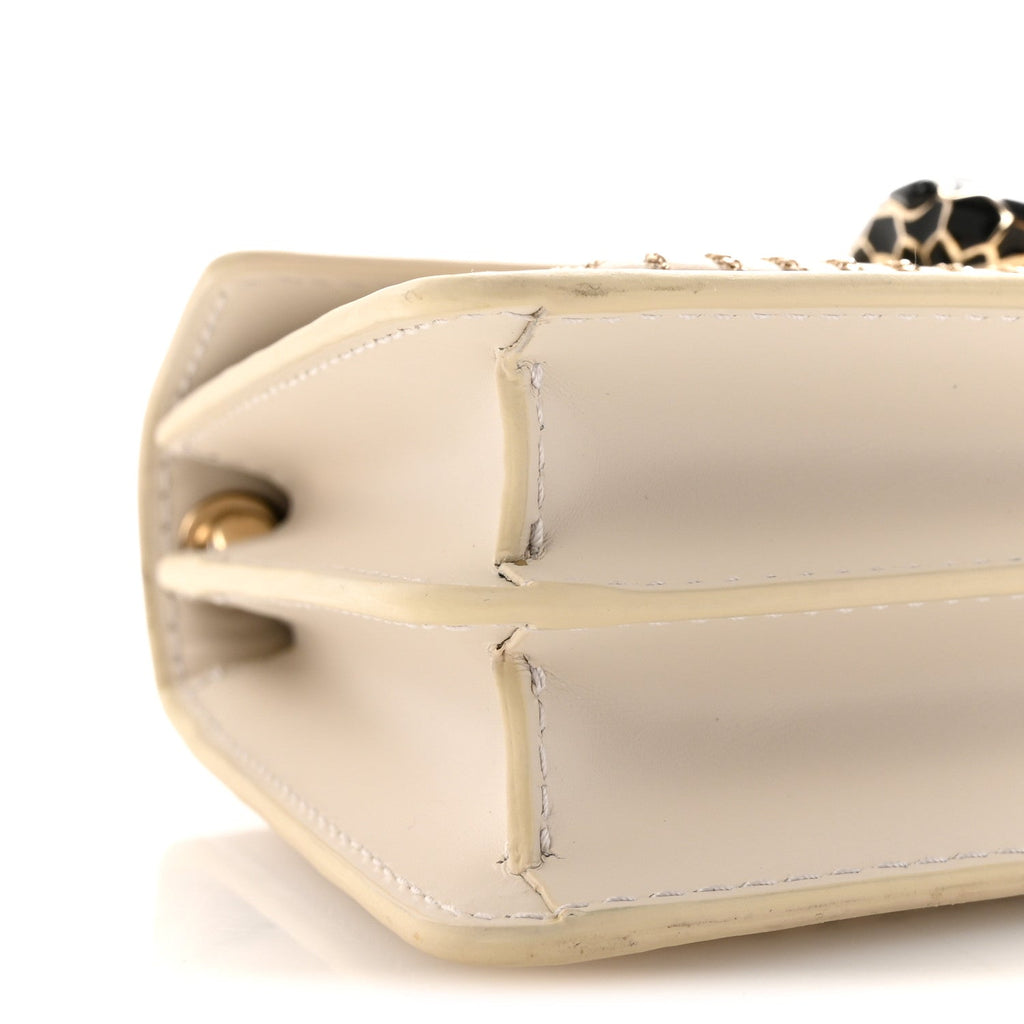 Calfskin Woven Chain Serpenti Forever Crossbody Bag White