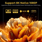 8K Support Ultra High Definition Projector with Android 14 OS, Native1080P 1000ANSI Built-In Apps, Auto Focus & Keystone Beammer