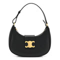 Smooth Calfskin Medium Strap Ava Triomphe Shoulder Bag Black