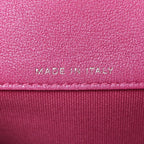 Patent Lambskin Quilted CC Hook Card Holder Pink