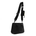 Saffiano Lux Micro Galleria Shoulder Bag Black