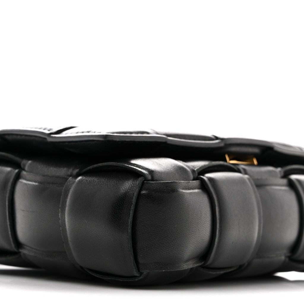 Nappa Maxi Intreccio Small Padded Cassette Crossbody Bag Black