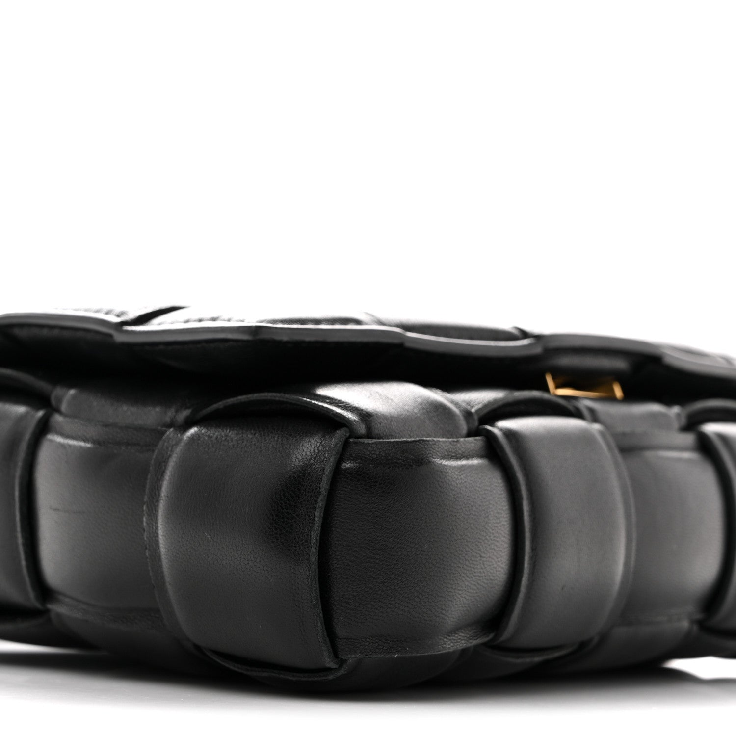Nappa Maxi Intreccio Small Padded Cassette Crossbody Bag Black