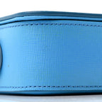 Saffiano Striped Mini Diag Binder Clip Bag Blue