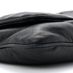Lambskin Quilted Chain Mail Shoulder Bag Black