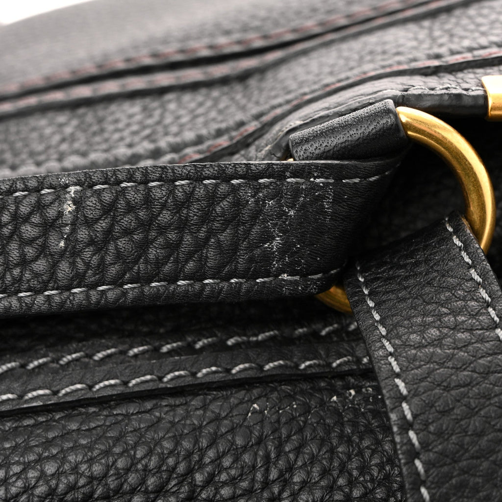 Calfskin Medium Marcie Satchel Black