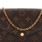 Monogram Pochette Felicie Chain Wallet Fuchsia