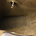 Small Classic Grain Silky Calfskin Lily Tote Linen Green