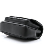 Calfskin Quilted Top Handle Flap Black