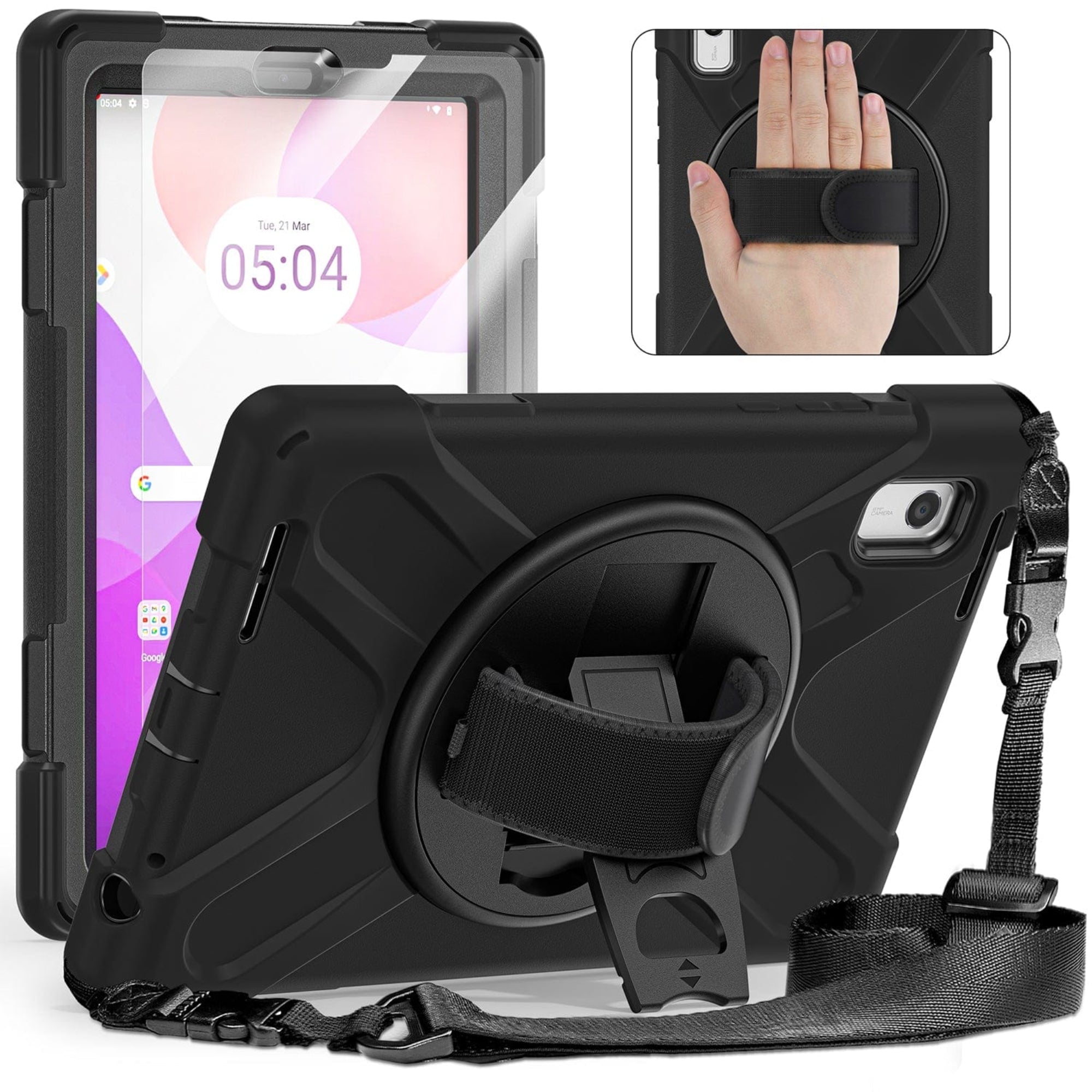SAHARA - Protection Hand Strap Series Case for Lenovo Tab M9 - Black
