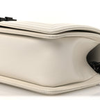 Calfskin Quilted Medium Boy Flap White