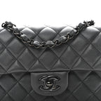 Pearly Lambskin Quilted Mini Rectangular Flap So Black