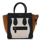 Baby Grained Calfskin Nubuck Micro Tri-Color Luggage White