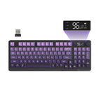 Wireless Gaming Keyboard with Display Screen and Control Knob, Bluetooth/2.4GHz Silent Membrane Design, 3000mAh Rechargeable Battery