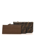 Vitello Soft F is Fendi Bi-Color FF 1974 Embossed Envelope Wallet On Chain with Pouches Maya Black