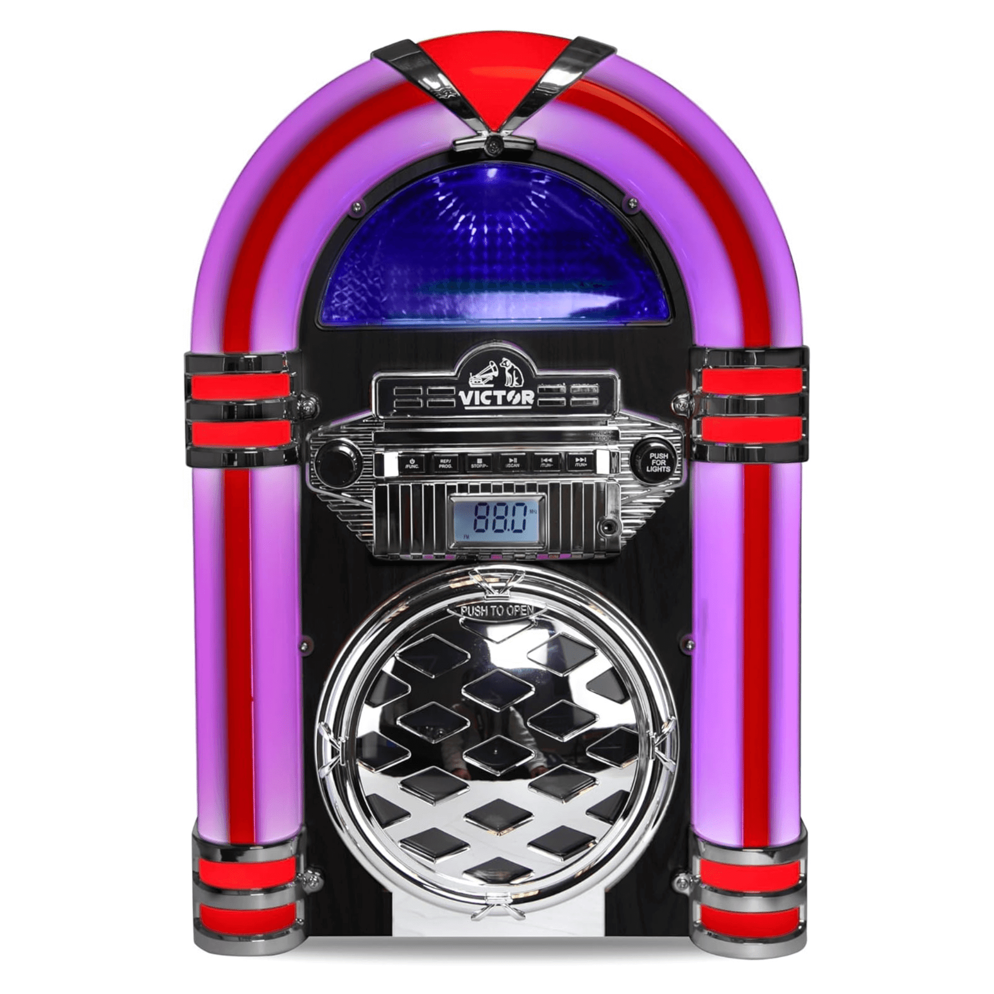 Broadway II Desktop CD Jukebox with Multi-Color LED Lighting