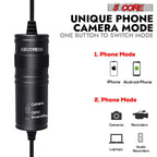 Professional Omnidirectional Lavalier Microphone 3.5mm Clip-On Lapel Mic for Smartphone DSLR Camera PC Interview Video Camcorders Audio Recorder -2 Pieces