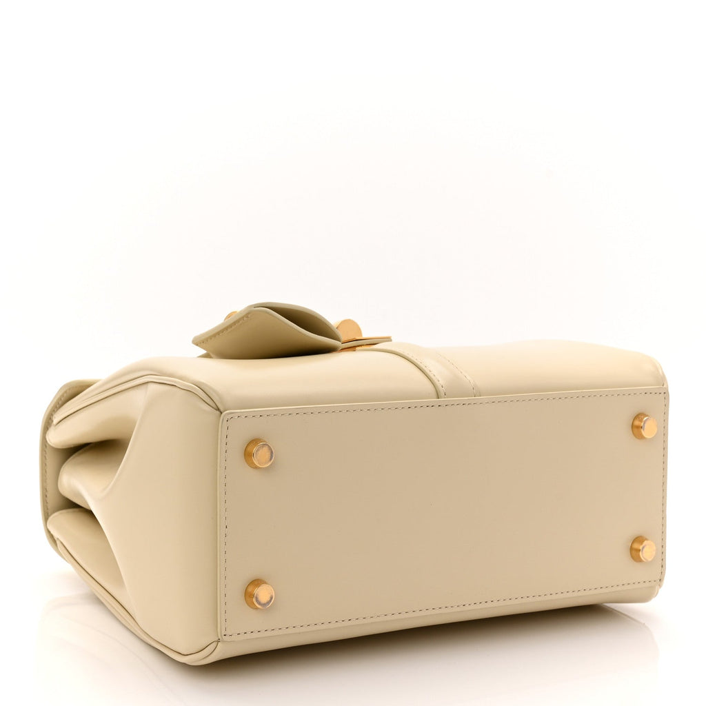 Satinated Calfskin Small 16 Top Handle Bag Beige