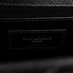 Grain De Poudre Textured Mixed Matelasse Triquilt Medium Monogram Satchel Black