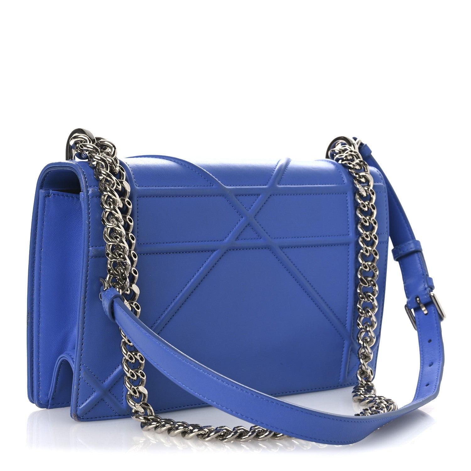 Smooth Calfskin Medium Diorama Flap Bag Blue
