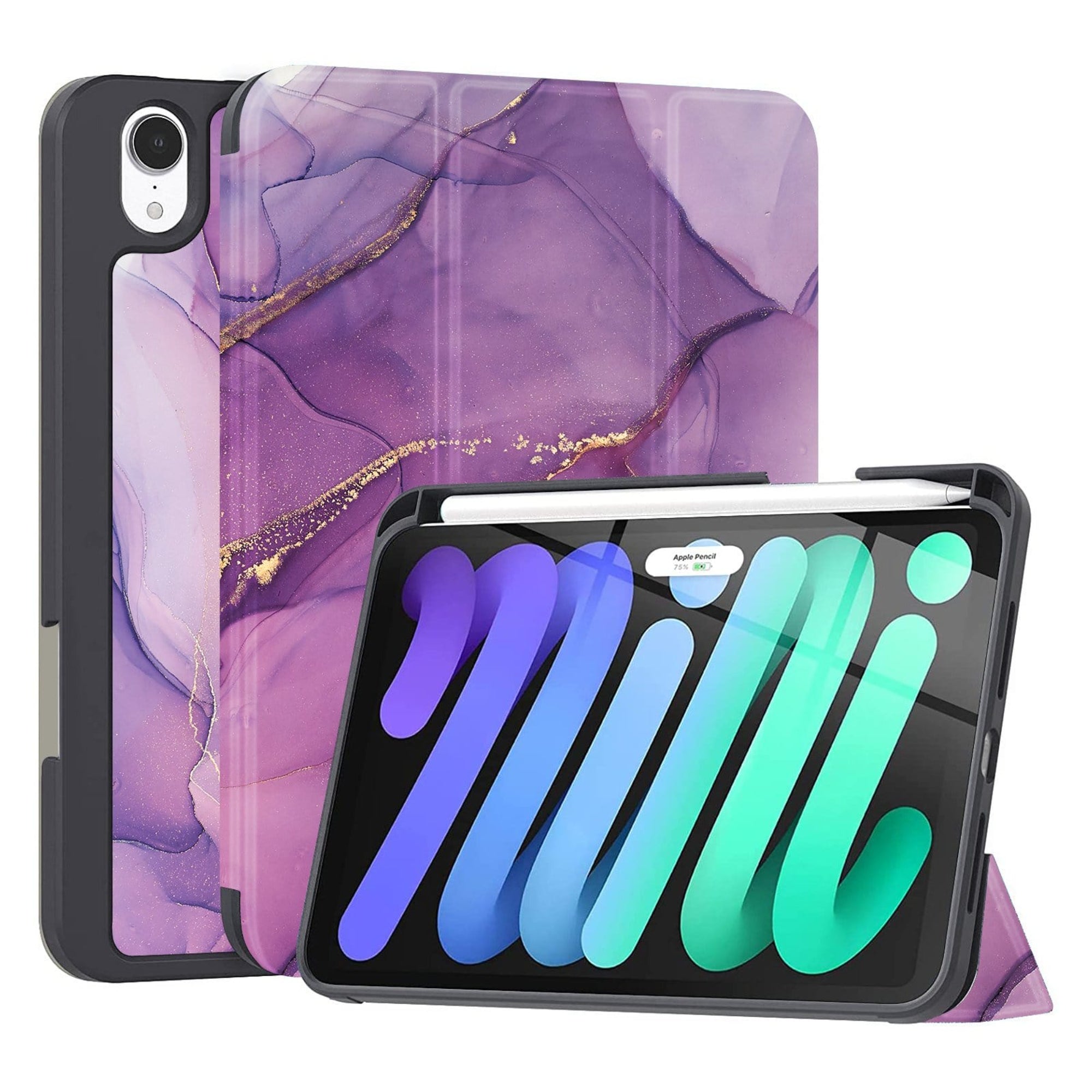 SAHARA - Inspire Series Purple Marble Folio Case - iPad Mini (6th Generation)