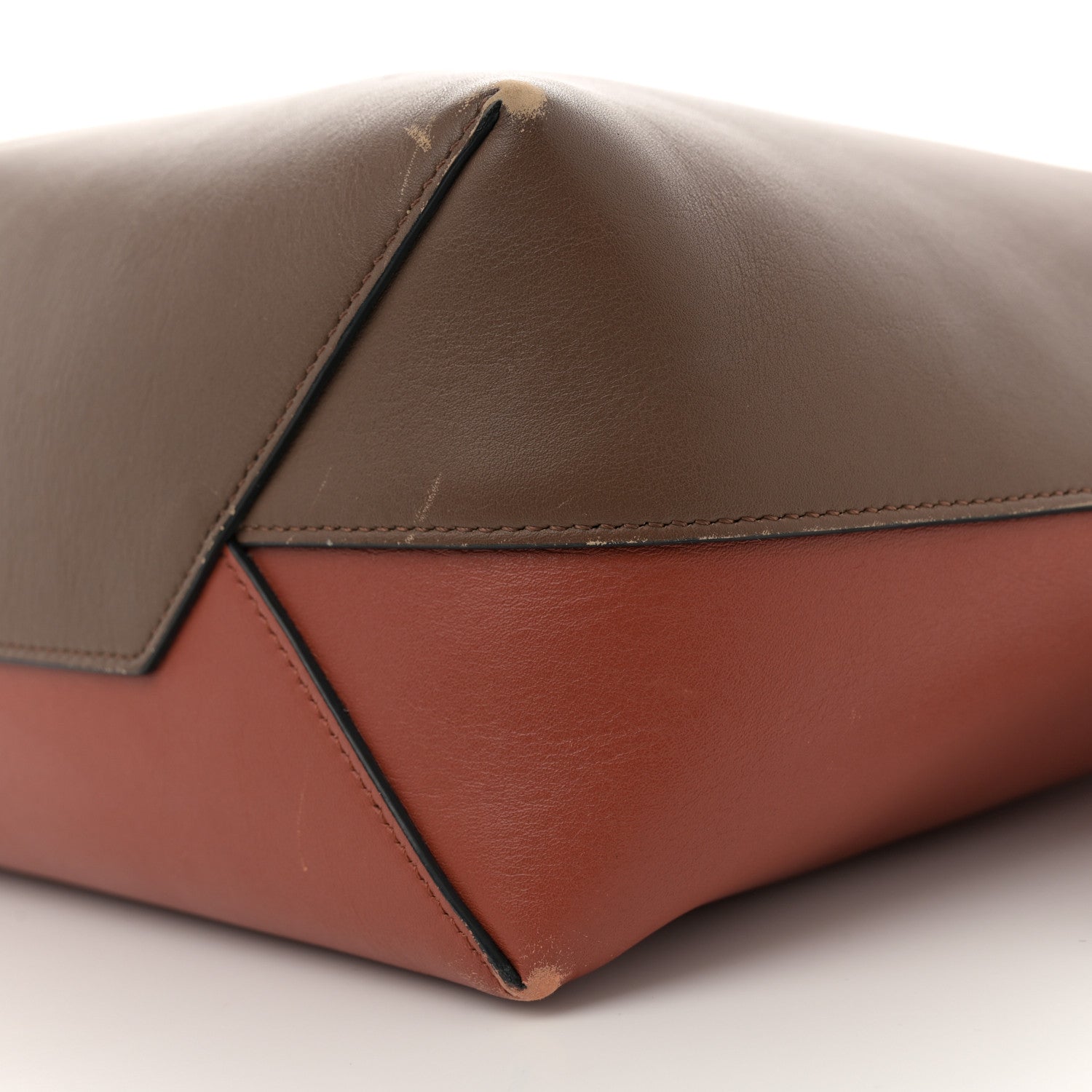 Shiny Smooth Calfskin Small Twisted Cabas Camel Brick