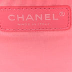 Canvas Calfskin Striped Large Deauville Tote Pink Blue