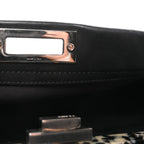 Vitello Dolce Shiny Nappa Plexglass Granite Medium Peekaboo Iconic Satchel Black