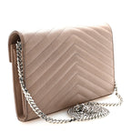 Grain De Poudre Matelasse Chevron Monogram Chain Wallet Taupe