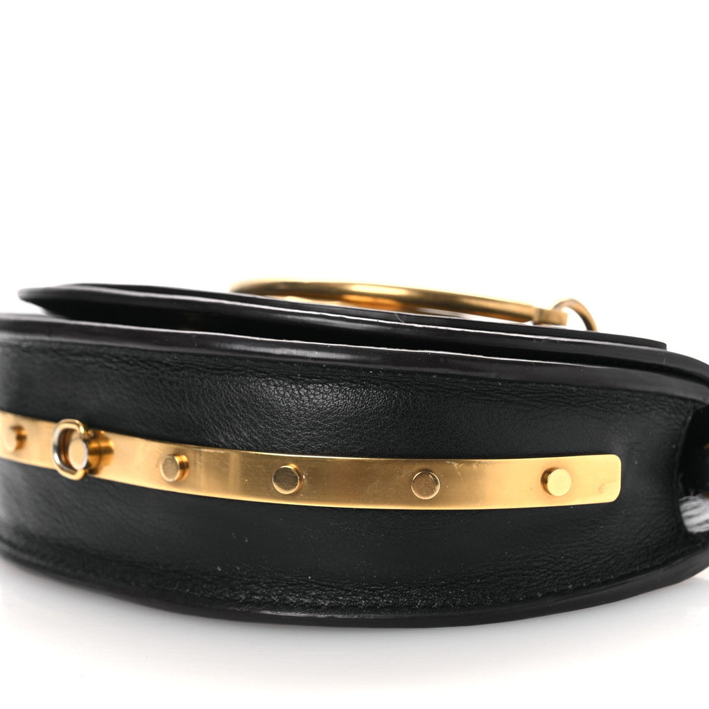 Calfskin Small Nile Bracelet Minaudiere Bag Black