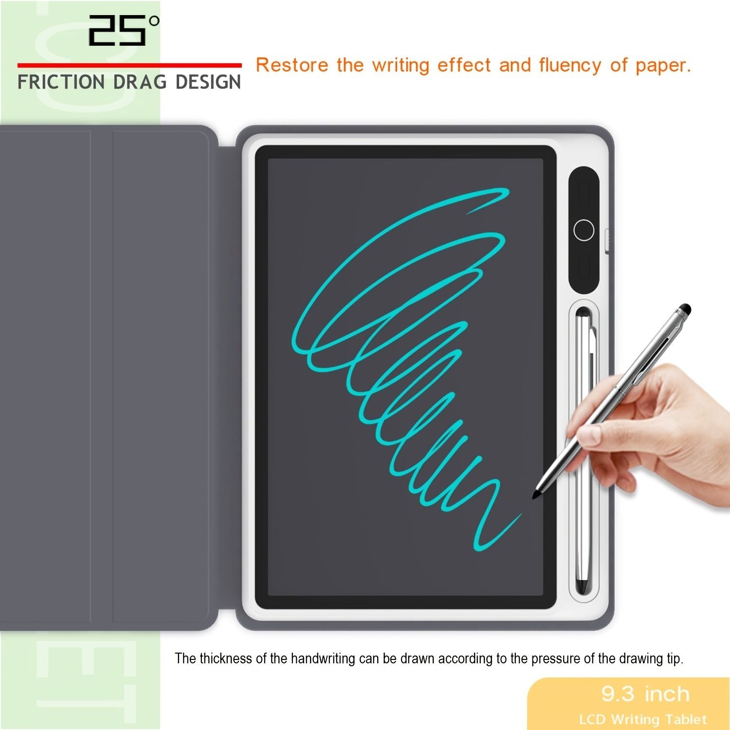 10 Inch LCD Note Book ; LCD Writing Tablet With Leather Protective Case; Electronic Drawing Board For Digital Handwriting Pad Doodle Board; School Or Office; Black