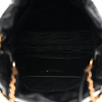 Shiny Calfskin Quilted Mini Chanel 22 Black