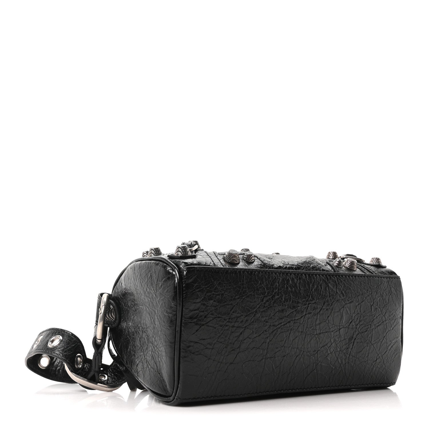 Agneau Arena Mini Le Cagole Duffle Crossbody Bag Black