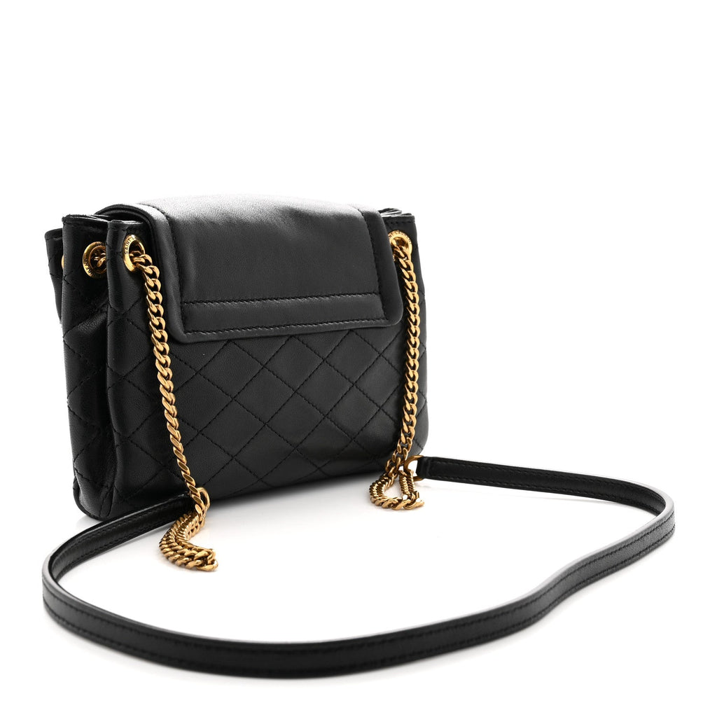 Lambskin Quilted Monogram Mini Nolita Black