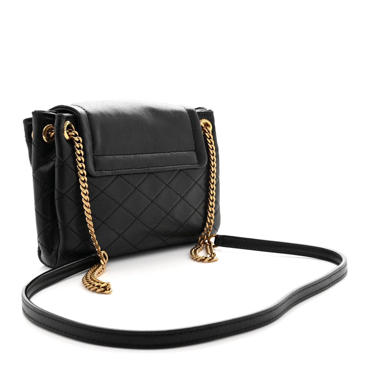 Lambskin Quilted Monogram Mini Nolita Black