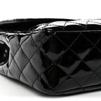 Patent Quilted Secret Label Medium Flap Black