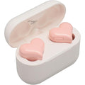 Heart shaped earphones, caring girl in ear wireless Bluetooth noise cancelling earphones