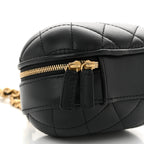 Lambskin Quilted CC Bubble Vanity Case With Chain Black