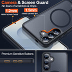 Entronix Bundle Compatible with Galaxy S24 Plus - [Magnetic] Translucent Matte Case & 2 Clear Screen Protectors