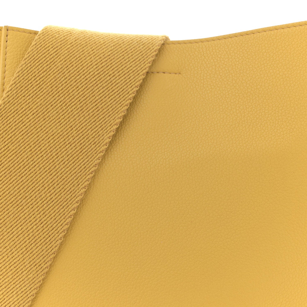 Soft Grained Calfskin Small Sangle Bucket Bag Ocre