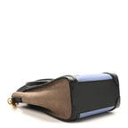 Drummed Calfskin Nubuck Nano Tri-Color Luggage Stone Blue Black