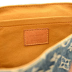 Monogram Denim Mini Pleaty Blue
