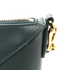 Shiny Calfskin Puzzle Fold Pouch Vetiver
