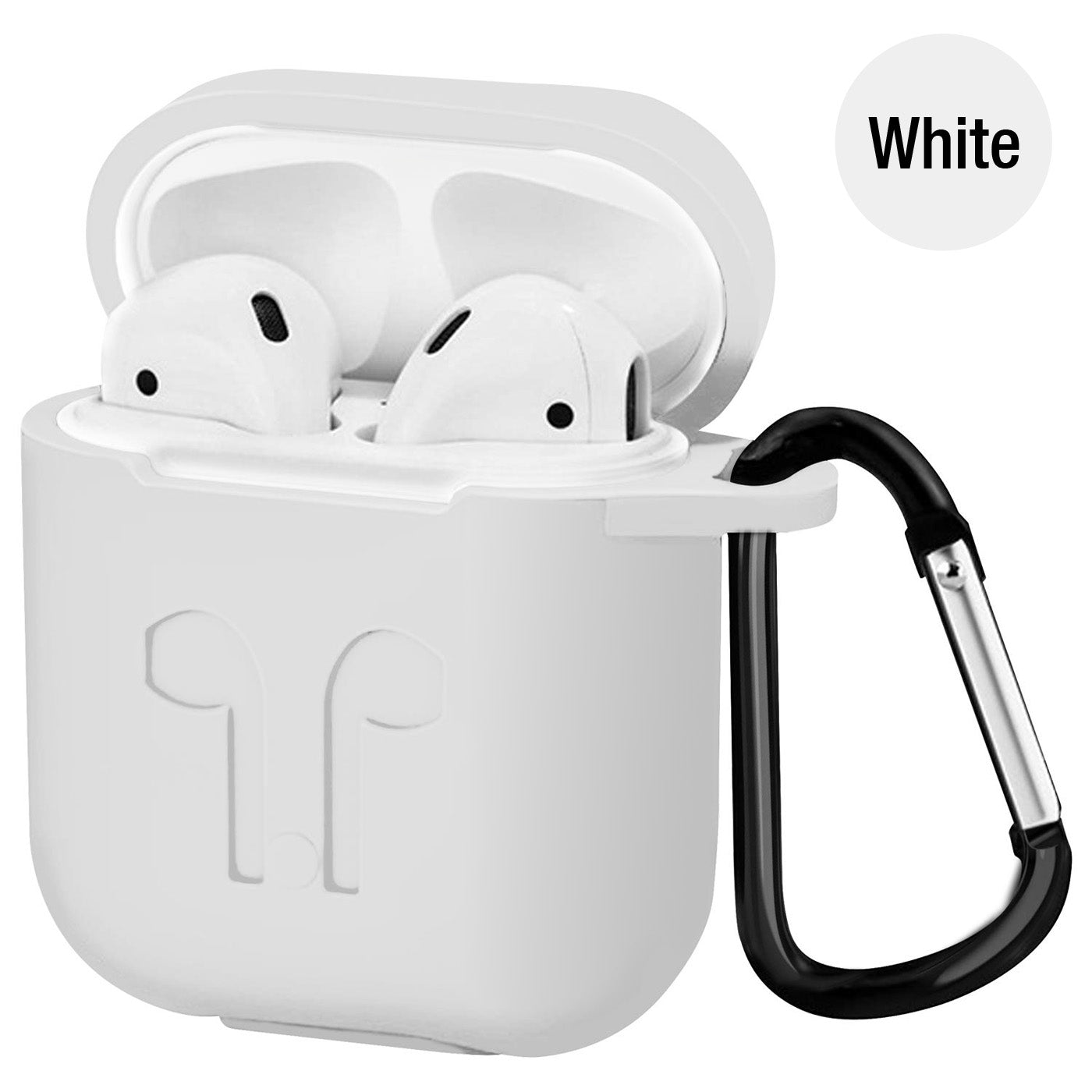 Airpod 2019 Protective Case, Precision Size, 3mm Skin, 360 Protection, Metal Keychain Hook