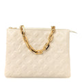 Lambskin Embossed Monogram Coussin PM Beige Cream