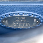 Cuoio Romano Selleria Macro Stitchings Mini Peekaboo Iconic Satchel Argento Blue