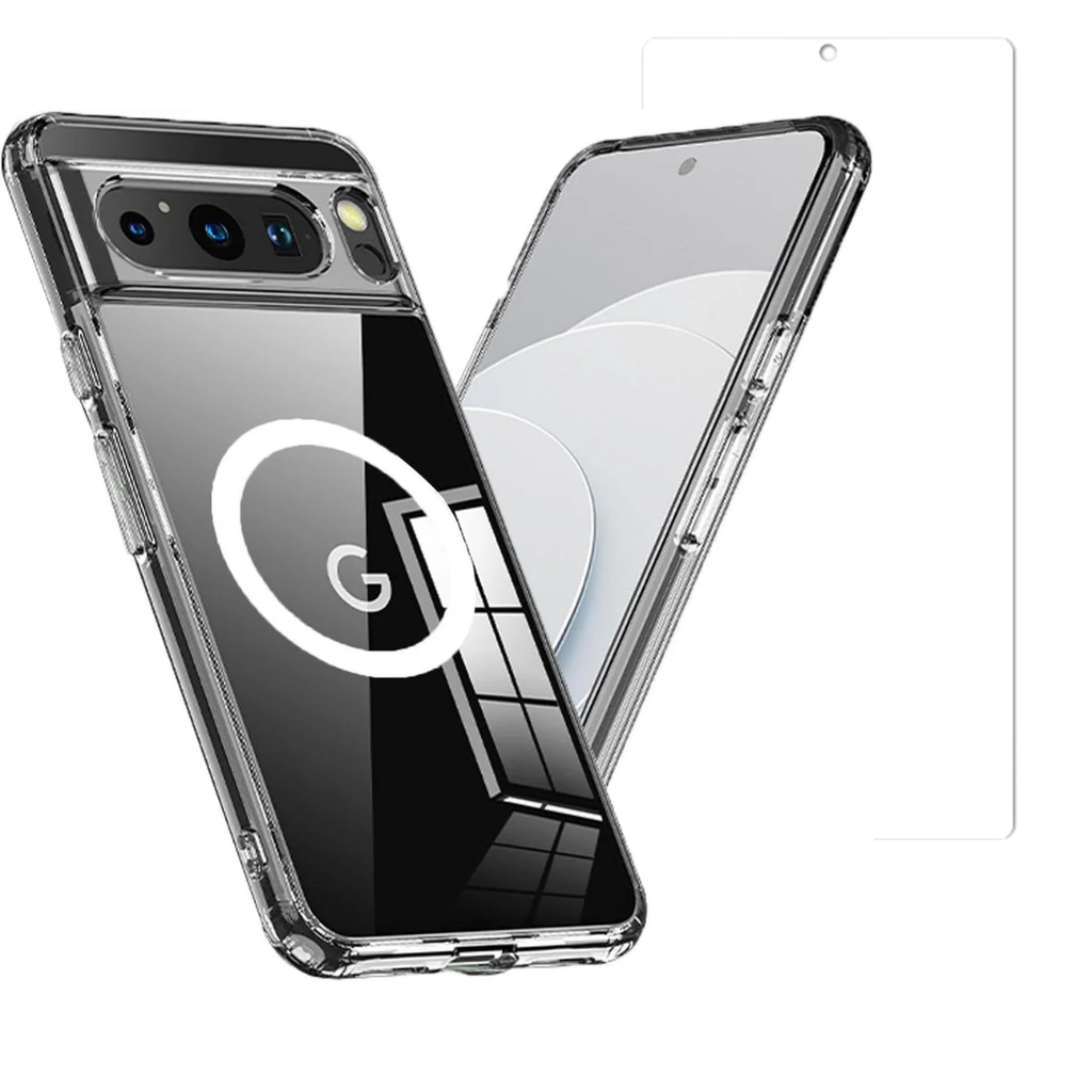 Entronix Bundle Compatible with Pixel 9 Pro XL - [Magnetic] Clear Case & 1 Clear Screen Protector