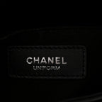 Calfskin Quilted CC Uniform Flap Belt Bag Black
